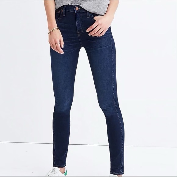 Madewell Size 26 Hayes Wash Whiskered High Riser Skinny Jeans - Picture 1 of 7